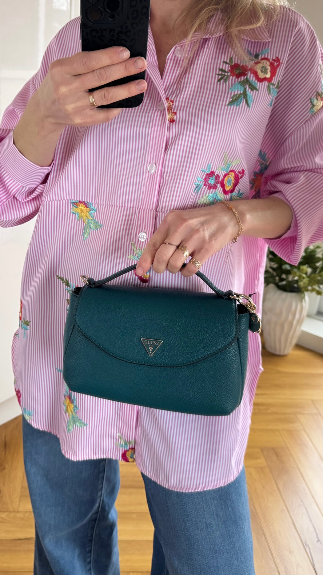 Guess teal Evie crossbody