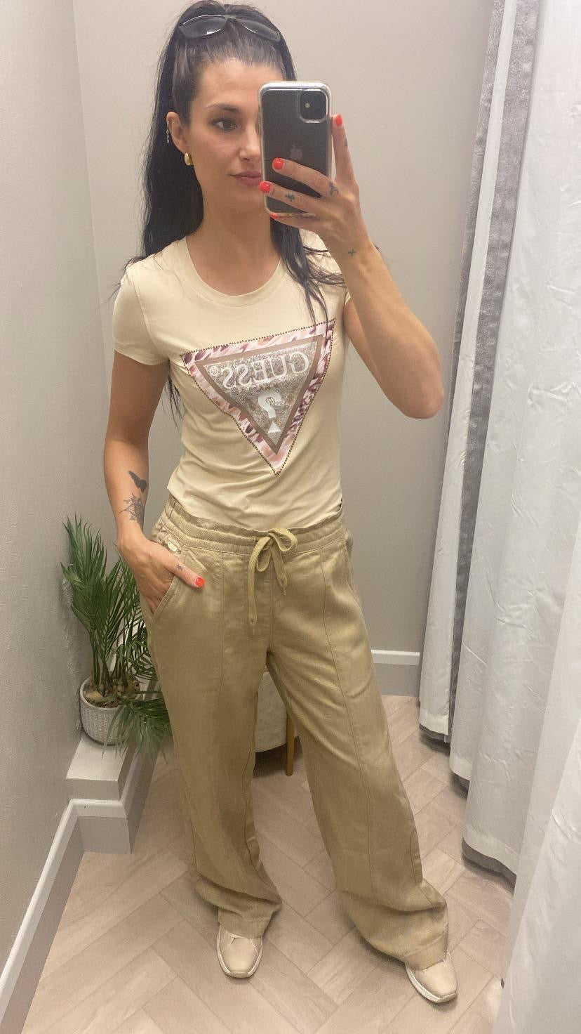 Relax & Renew Kiera taupe wide leg trouser