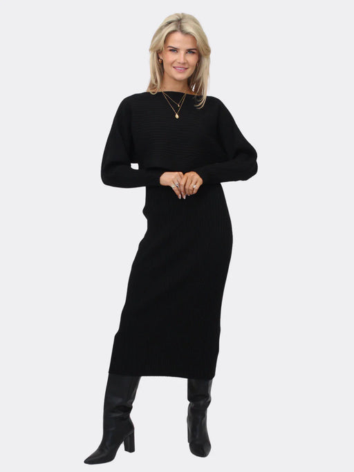 Amelia black knit dress