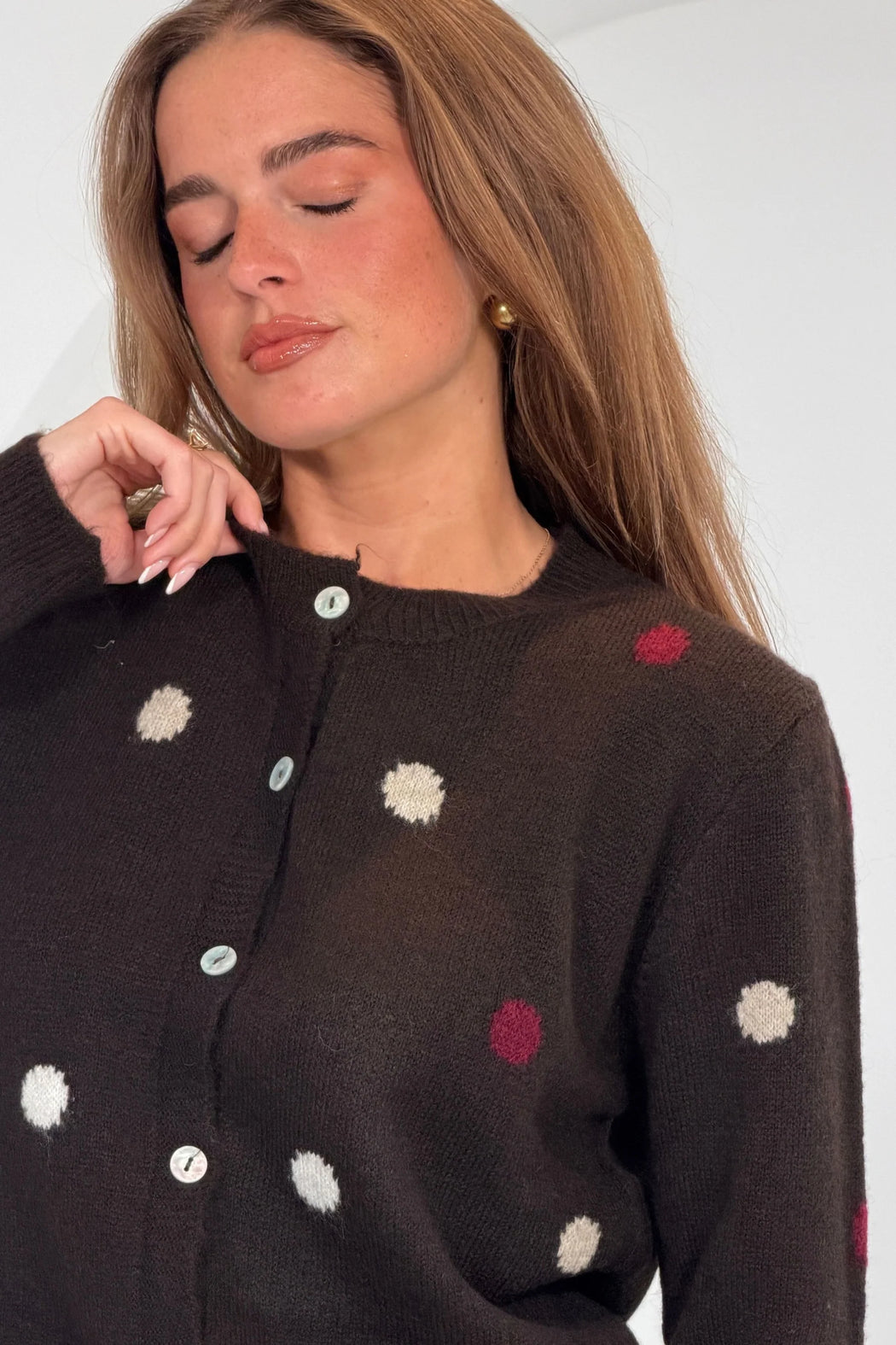 Elizabeth brown Polka cardigan