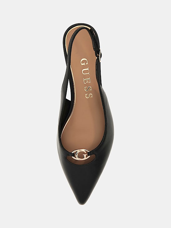 Guess black sling backs shoes FLTJESLEA05