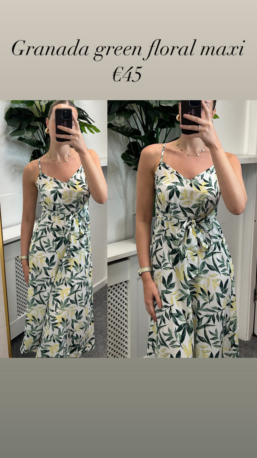 Granada green floral maxi