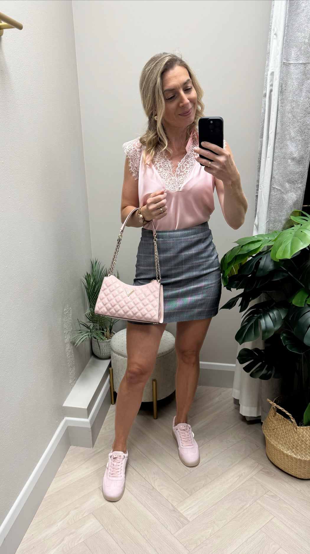 LAUREN PINK LACE CAMI TOP