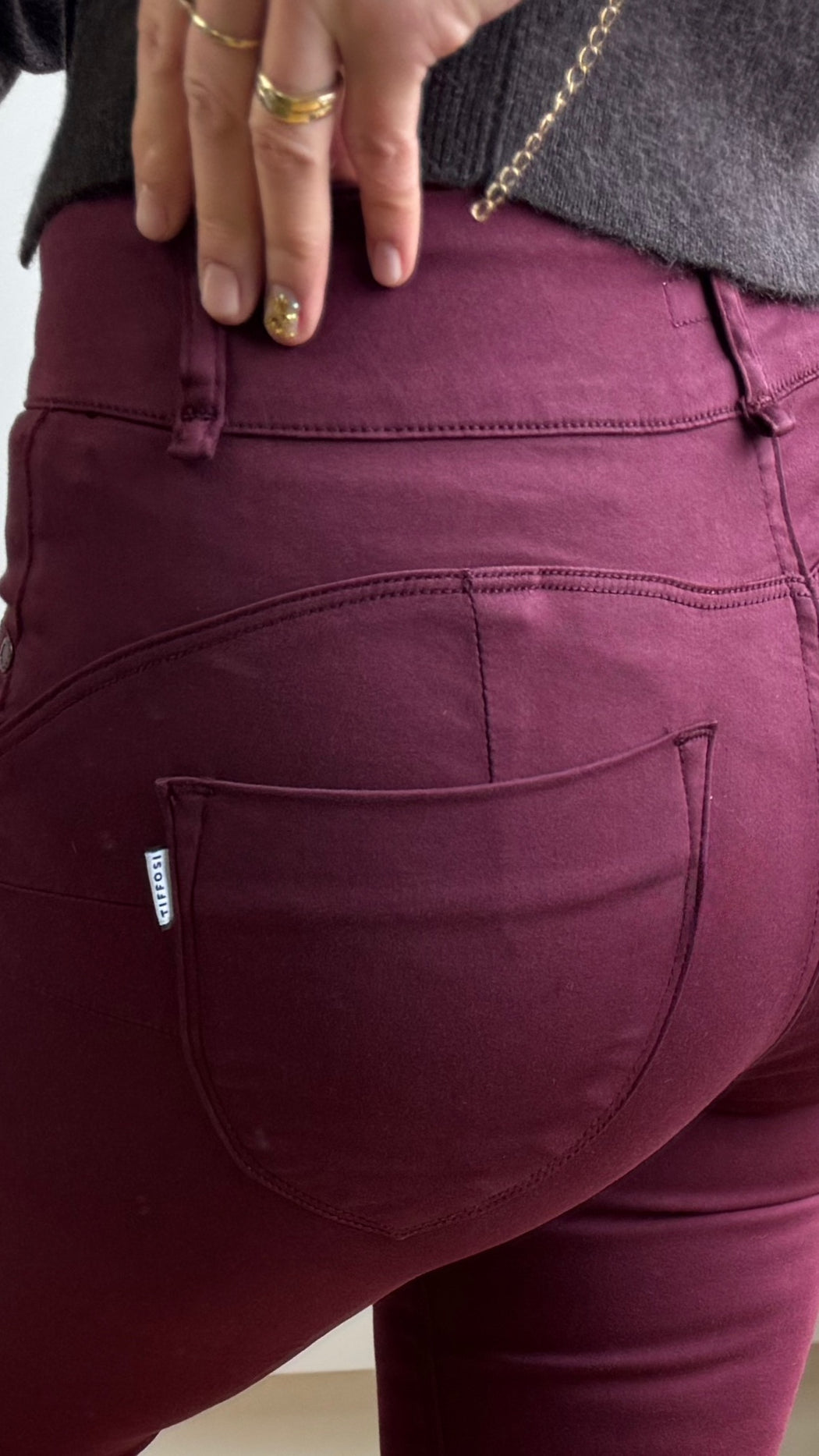 One size wine double up jeans