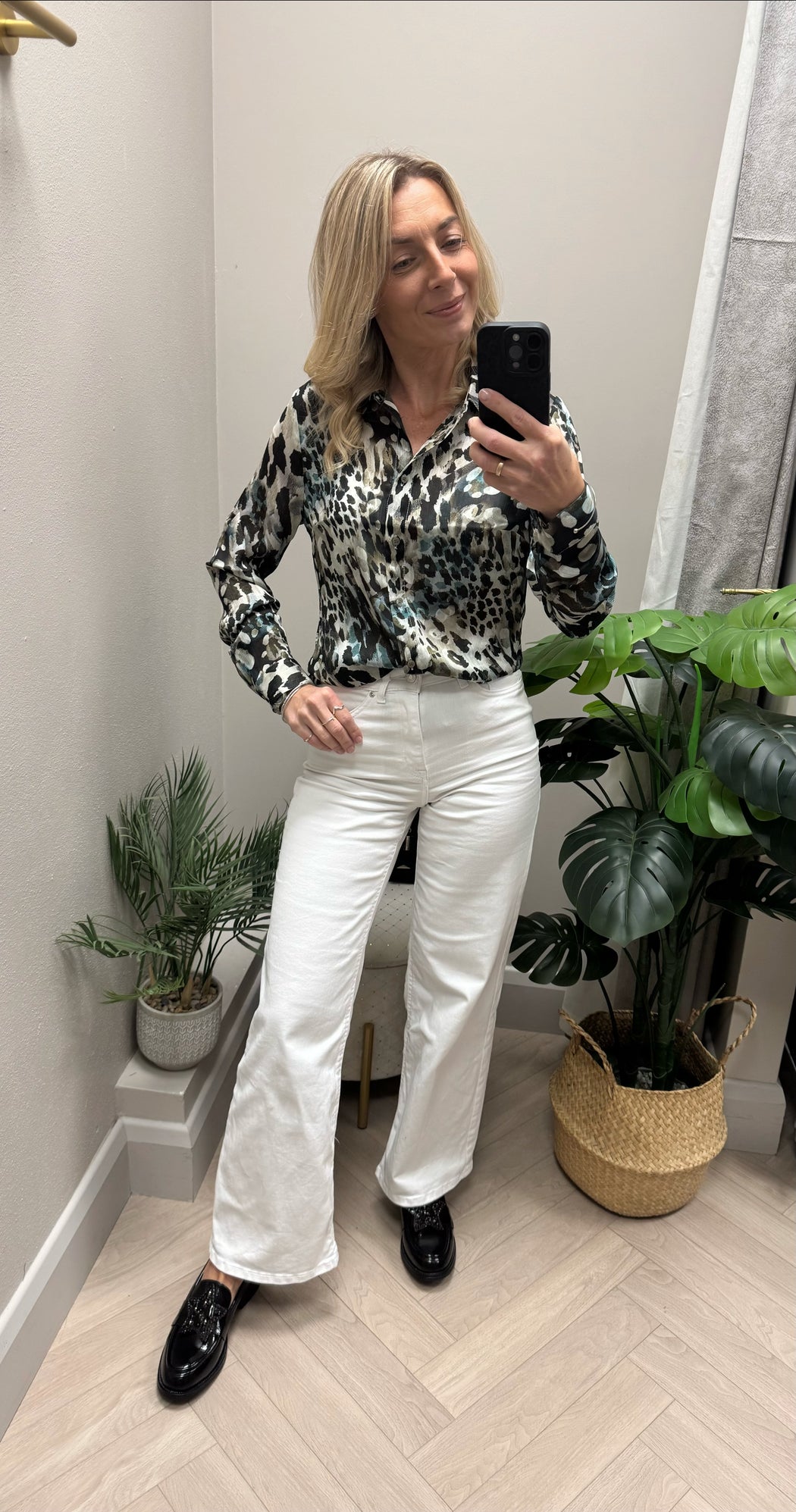 Guess clouis green print shirt w5yk98z2yk2-F7Bg