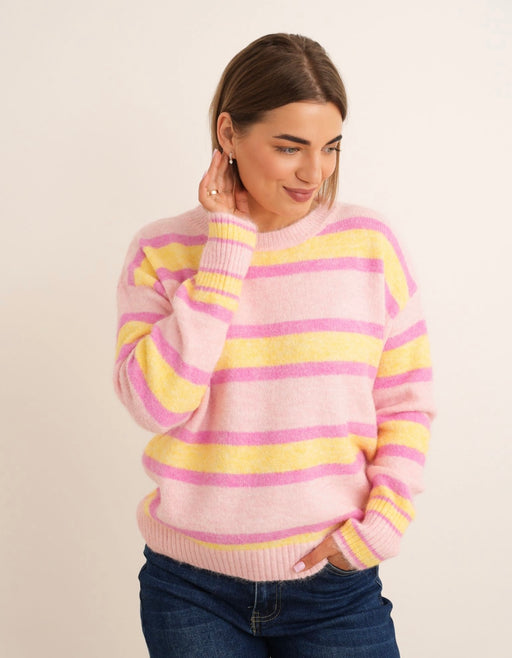 Anita pink stripe knit