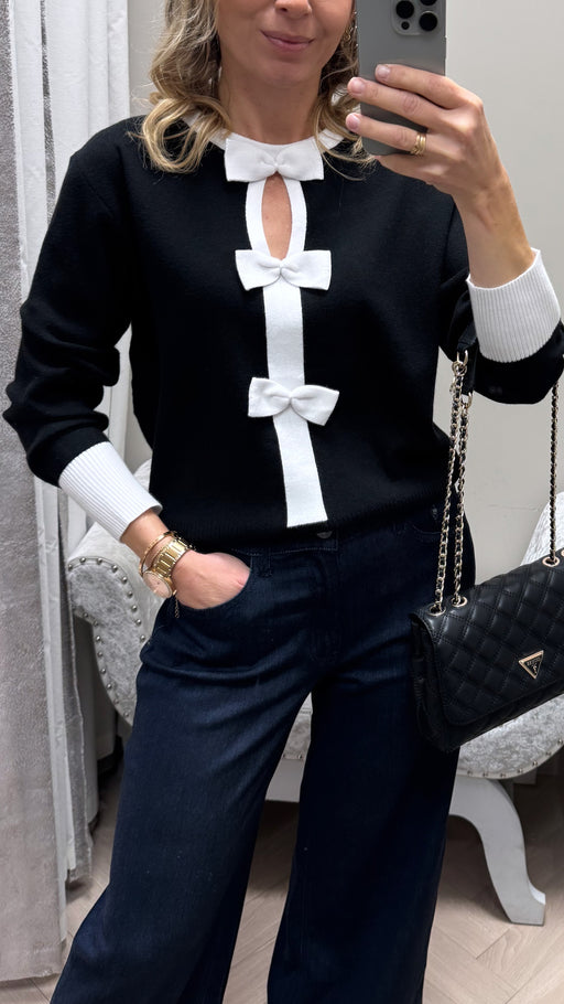 Black  aspen bow knit
