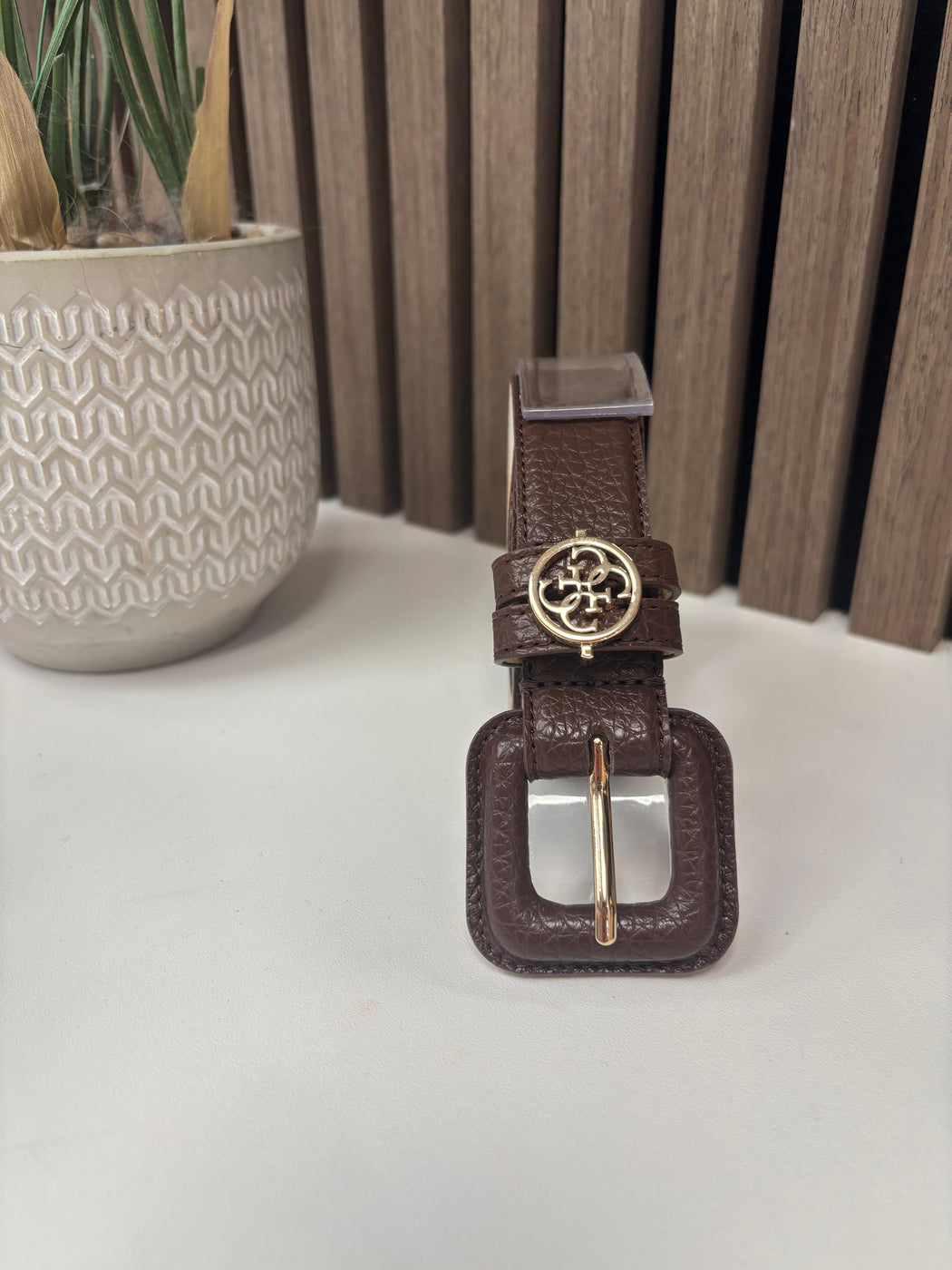 Guess espresso leather buckle belt 
BW9329P6130 - ESP