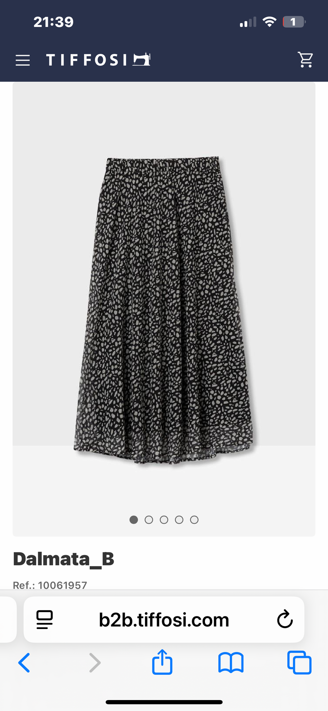 Dalmata polka dot elasticated waist midi skirt