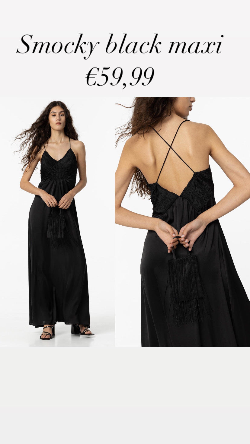 Smocky black maxi