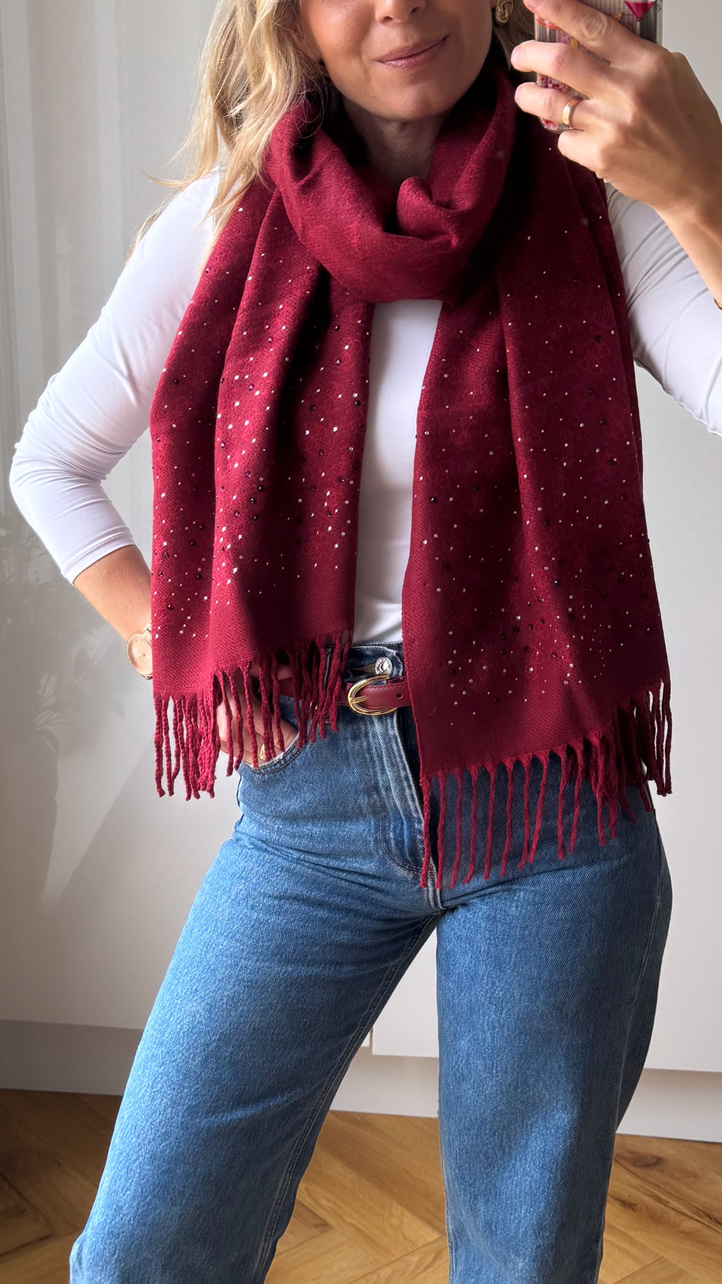 Guess burgundy scarf  AW5658POL03 - BUR