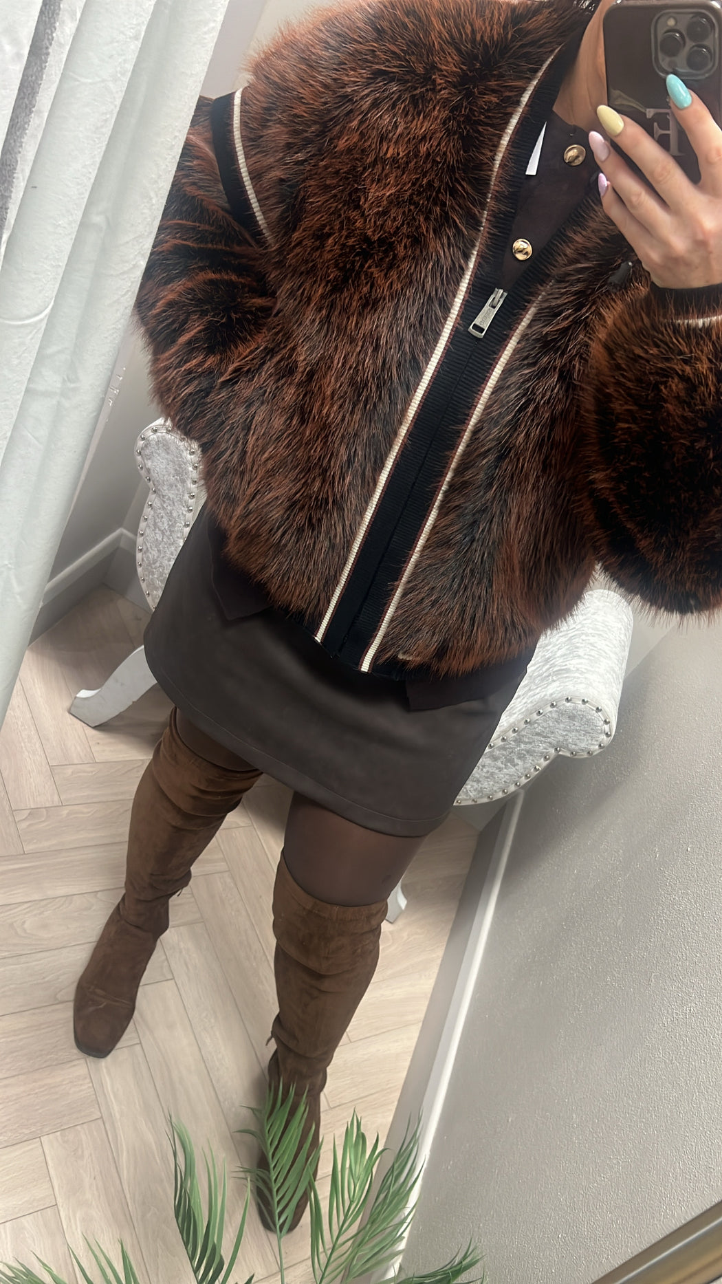 Guess Katia faux fur rib bomber