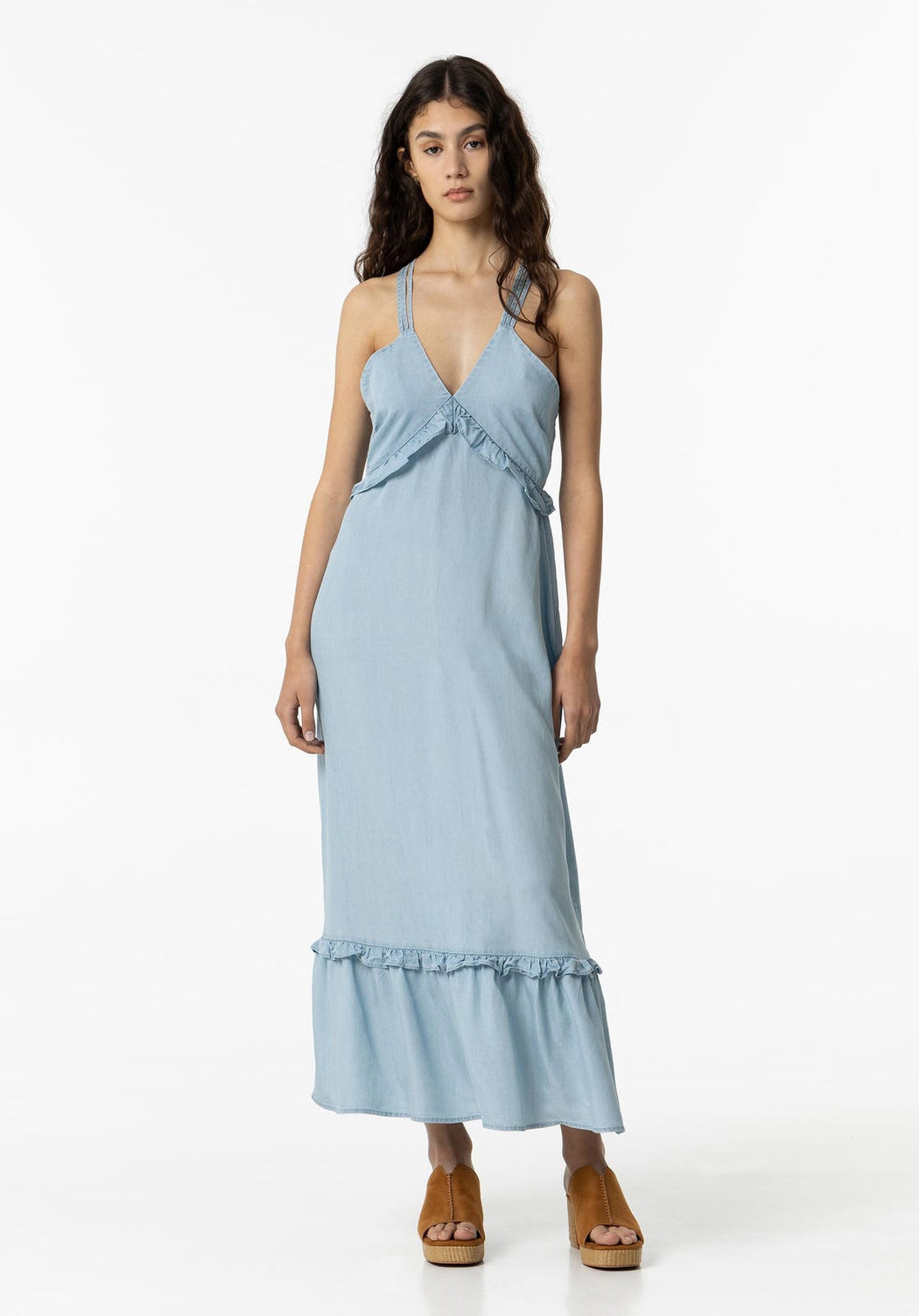 Aquamarine denim maxi