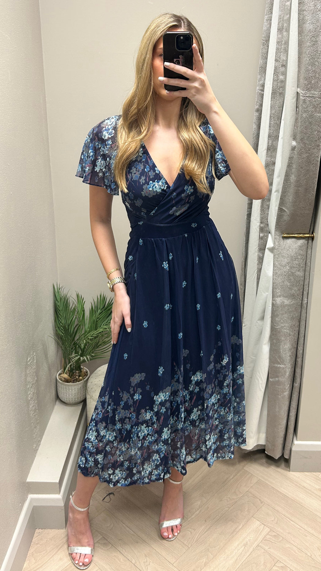 JOLIE MOI NAVY BLUE FLORAL DRESS