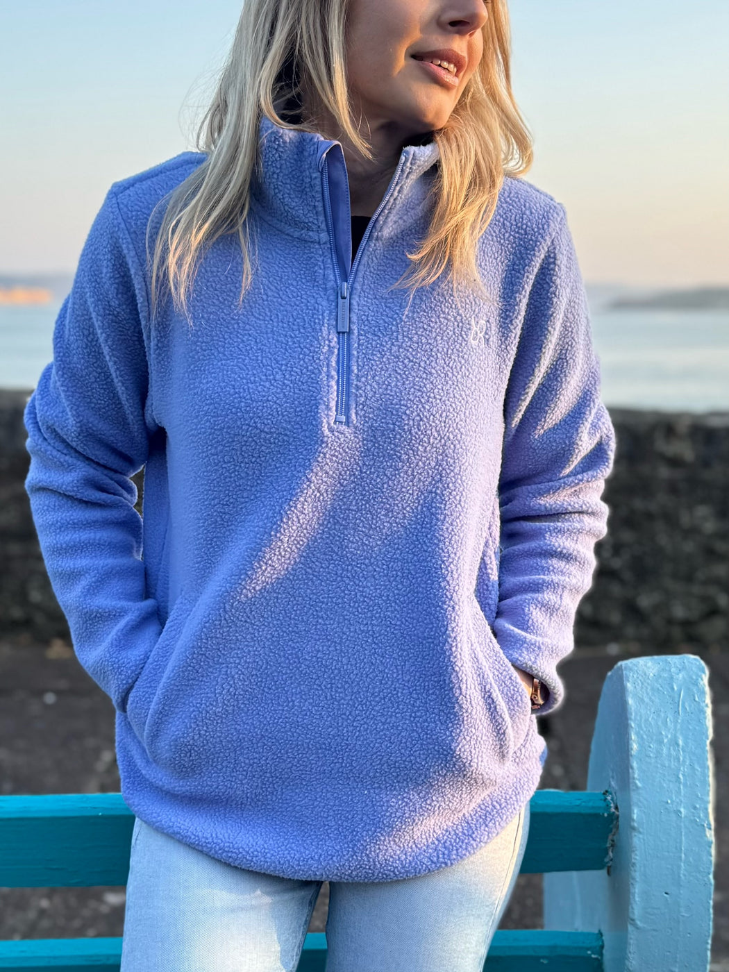 Angie Half Zip Blue