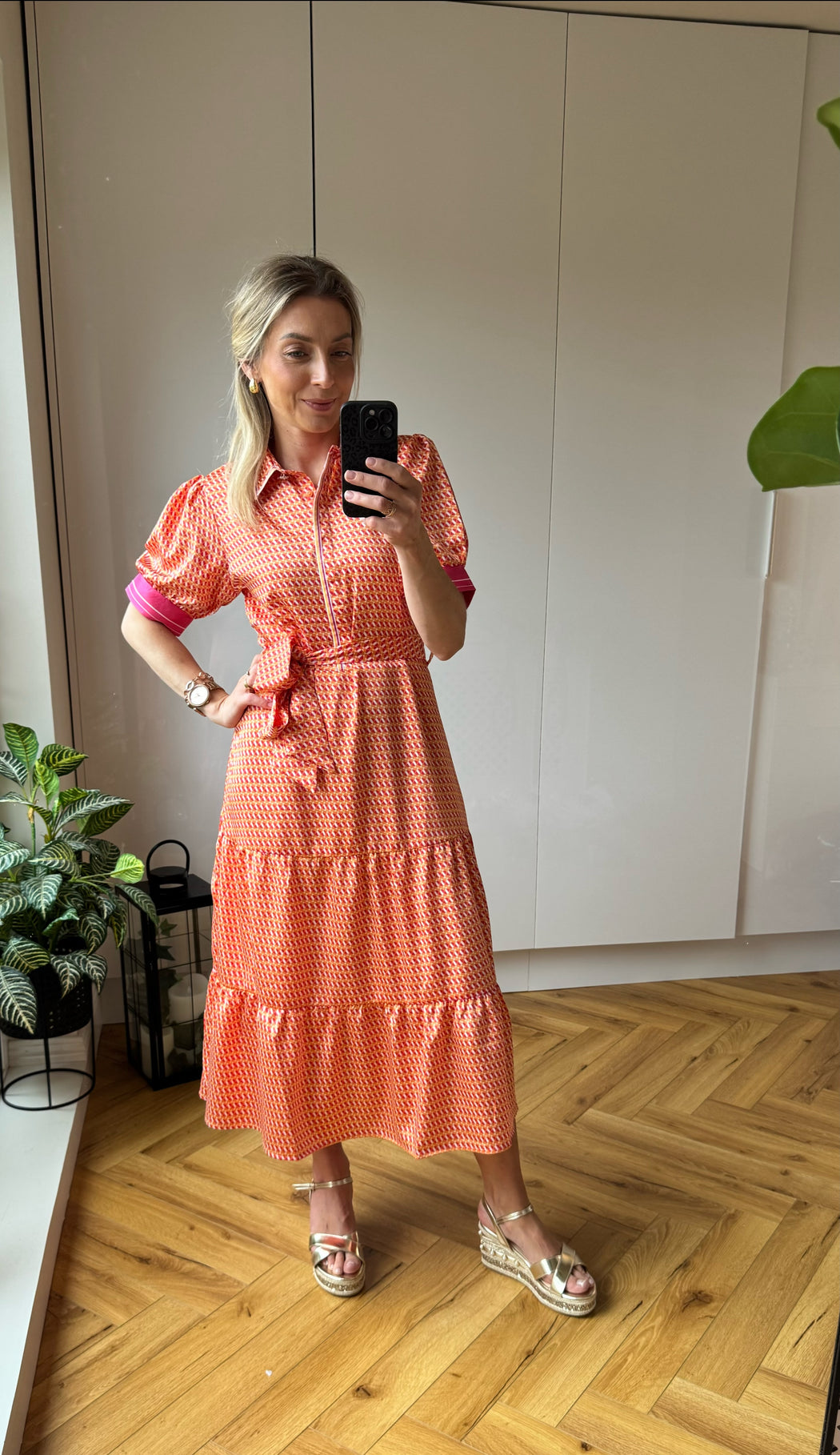 Orange  saylor dress