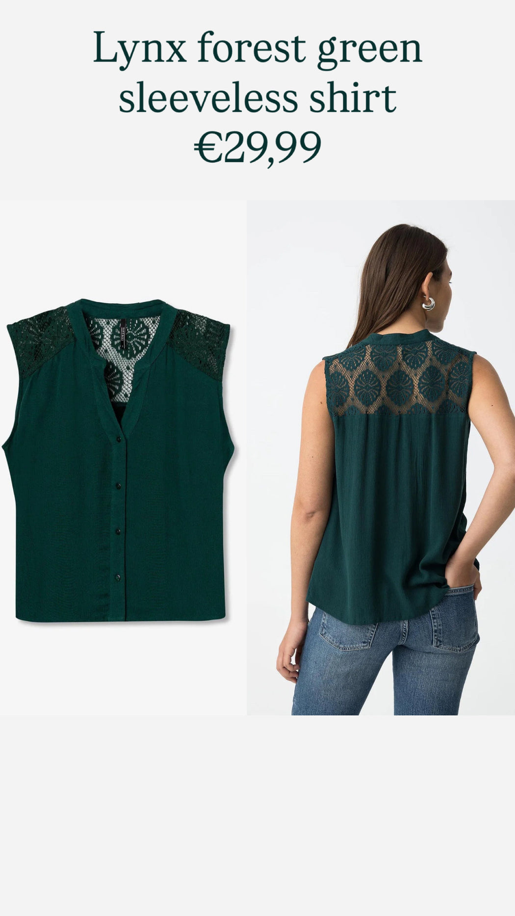 Lynx forest green sleeveless shirt