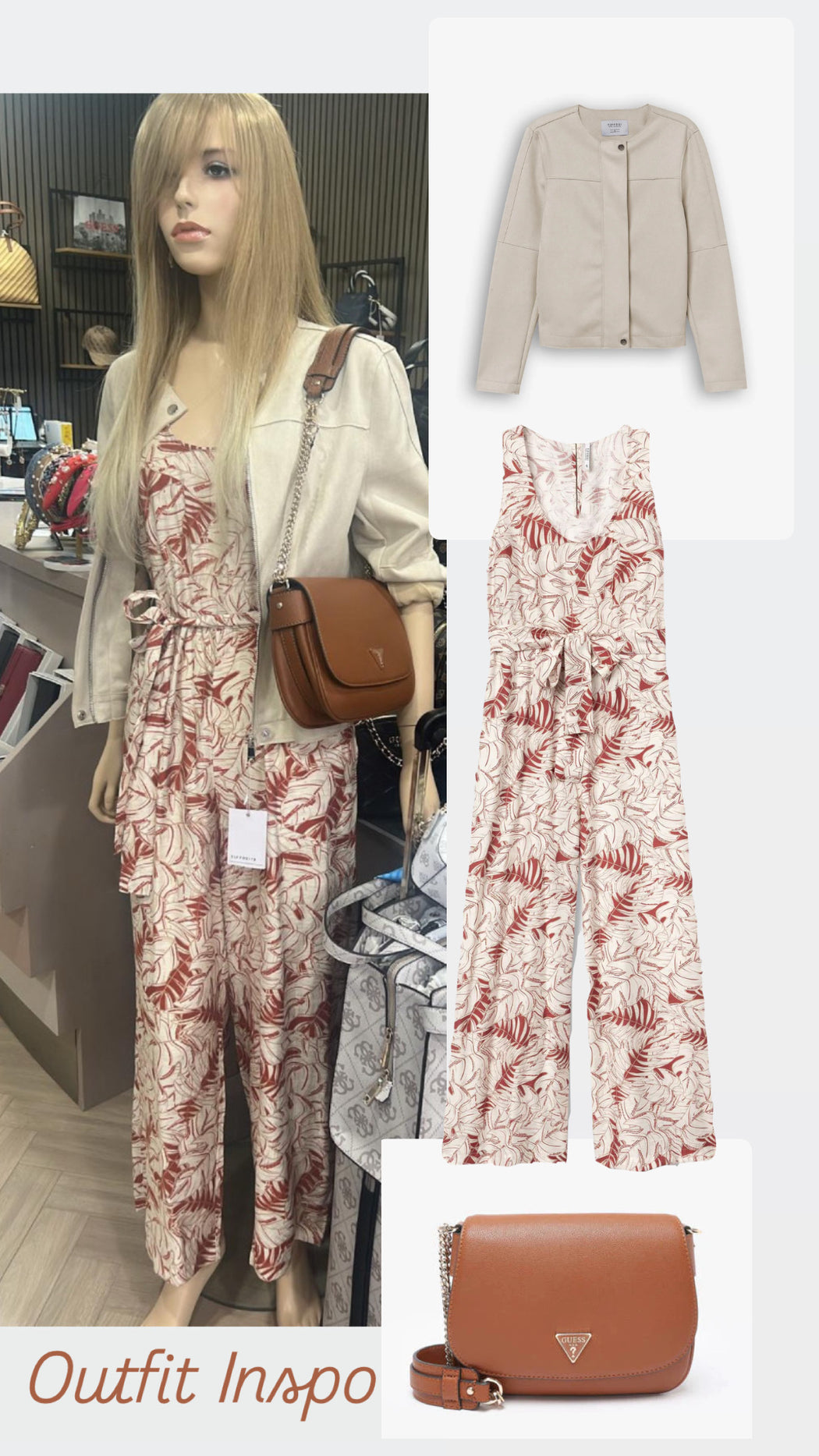 Tabaco jumpsuit tan/cream
