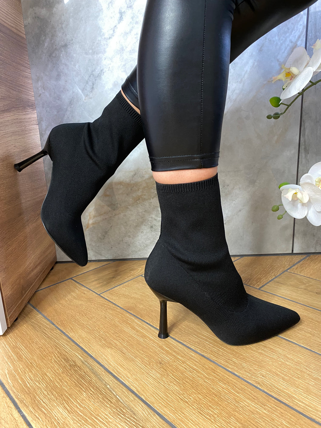 Ruth black sock boots