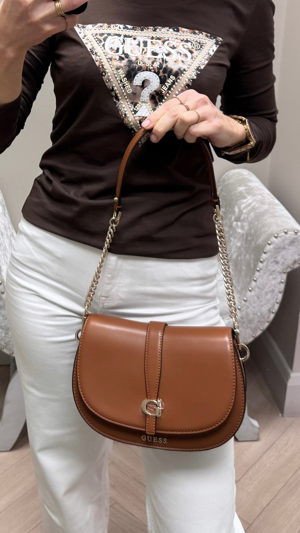 Gues carrie cognac VG989620 bag