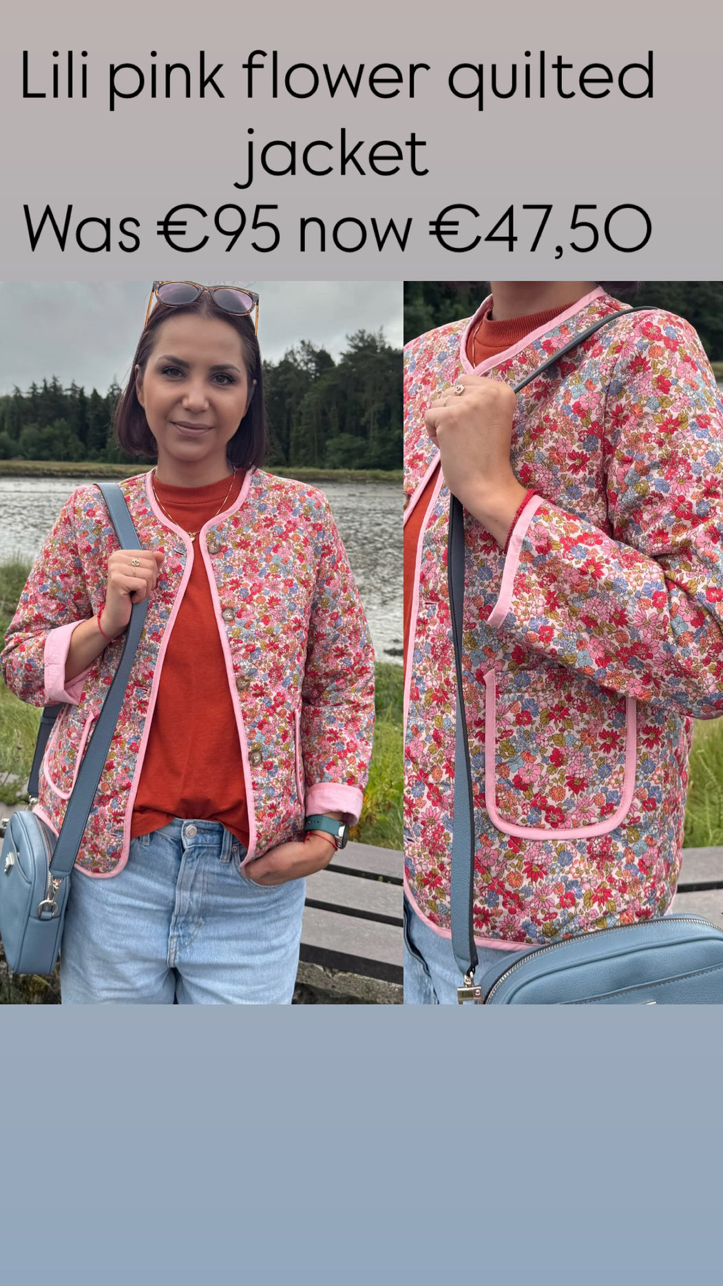 Lili pink flower quilted jacket