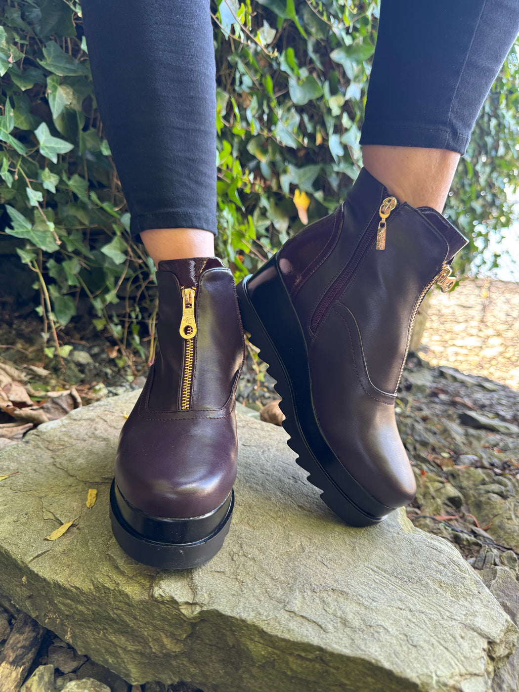 Pottery damson boots