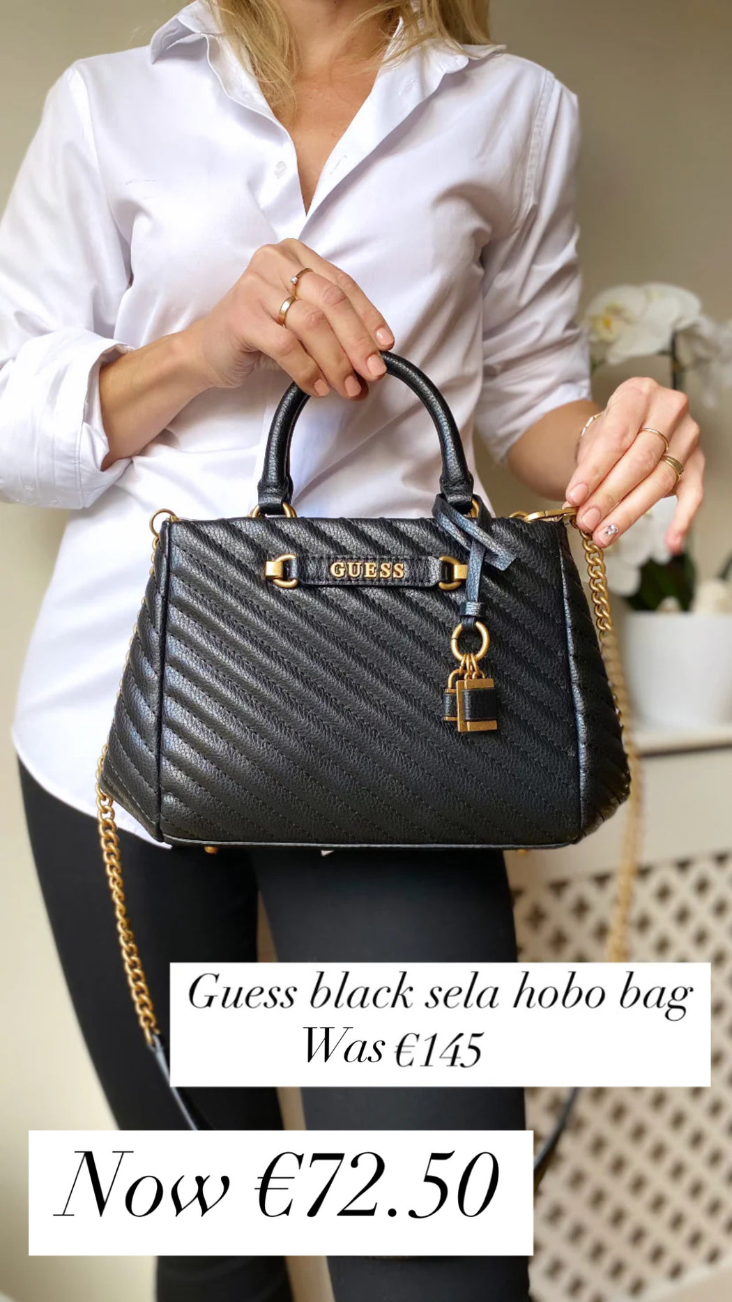 Guess black sela hobo bag QB949505