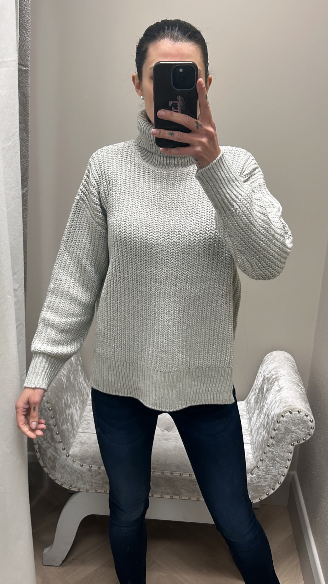 Muffin turtle neck grey knit