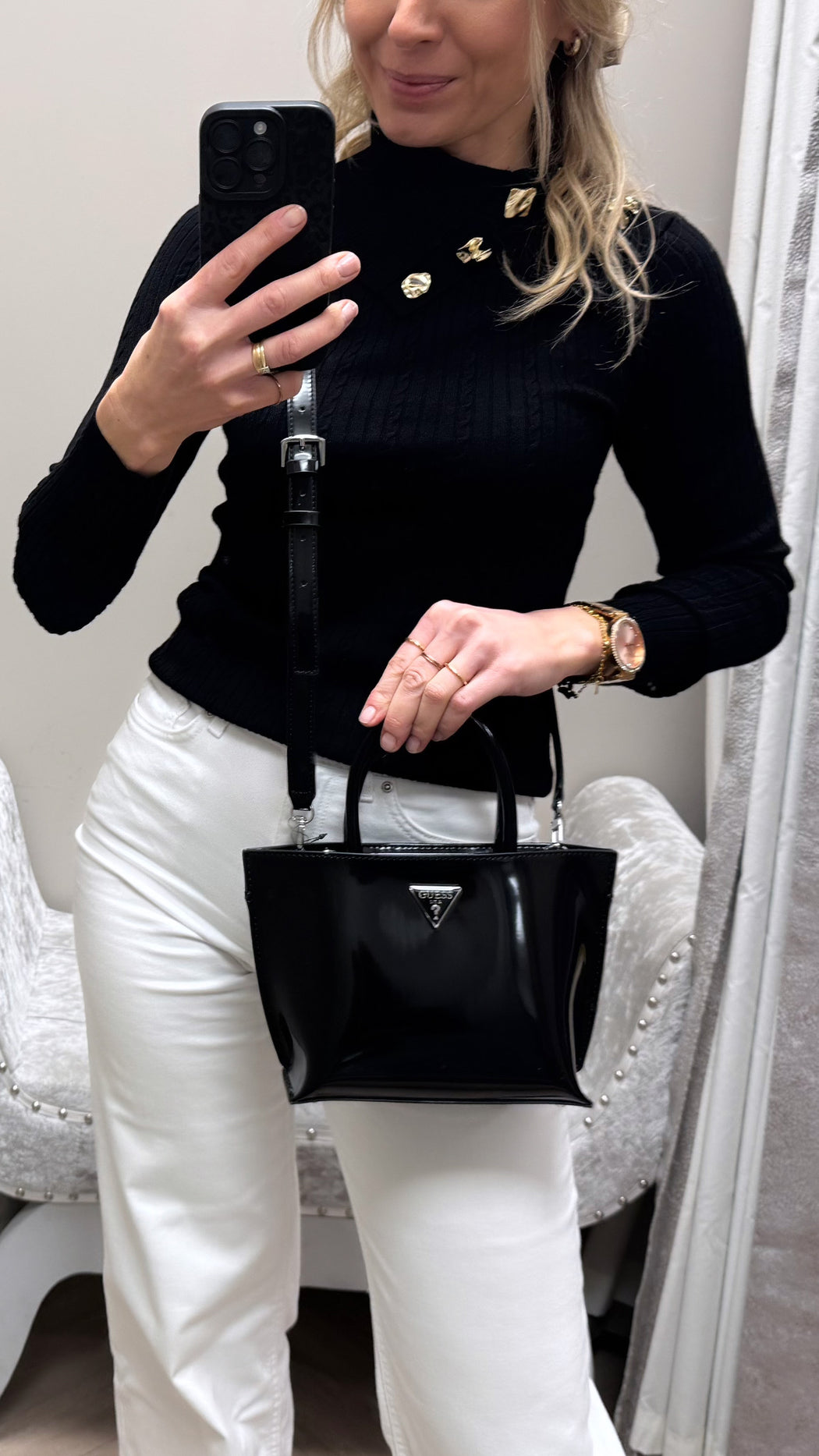 Guess arnela mini black bag NY949675