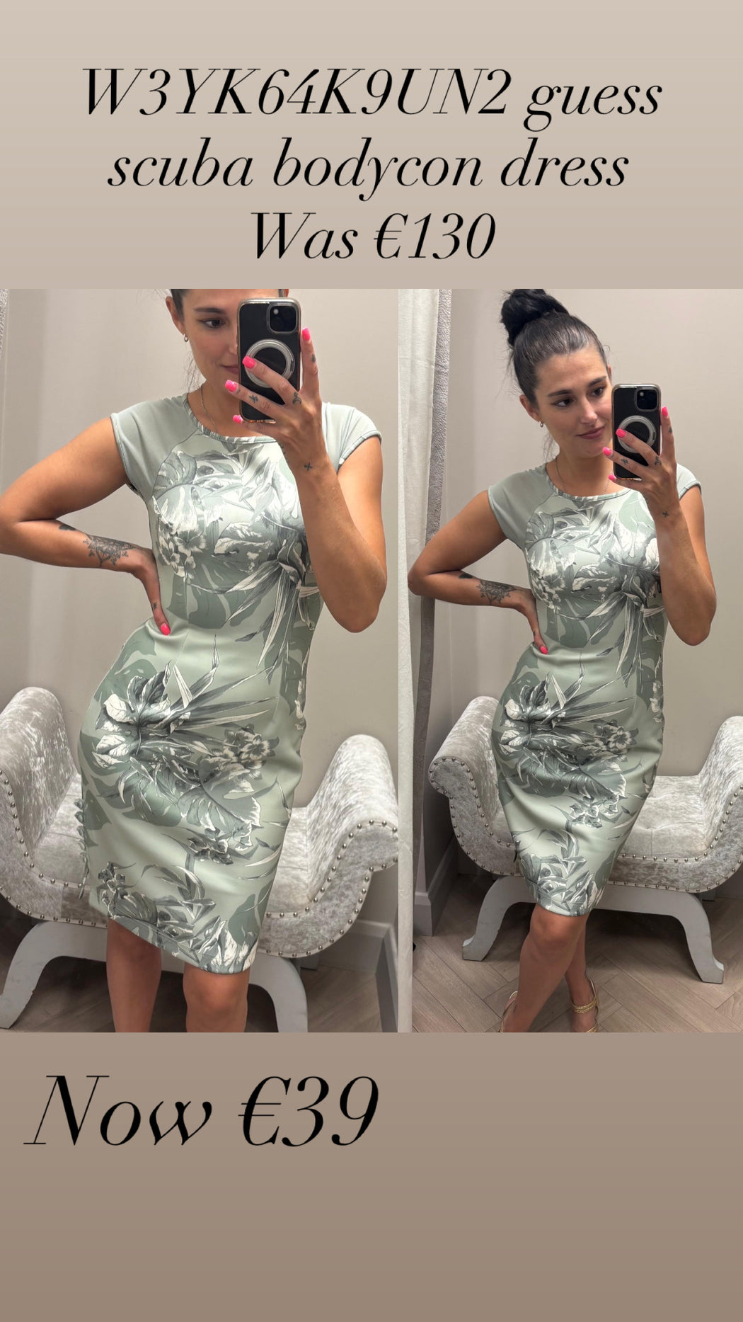 W3YK64K9UN2 guess scuba bodycon dress