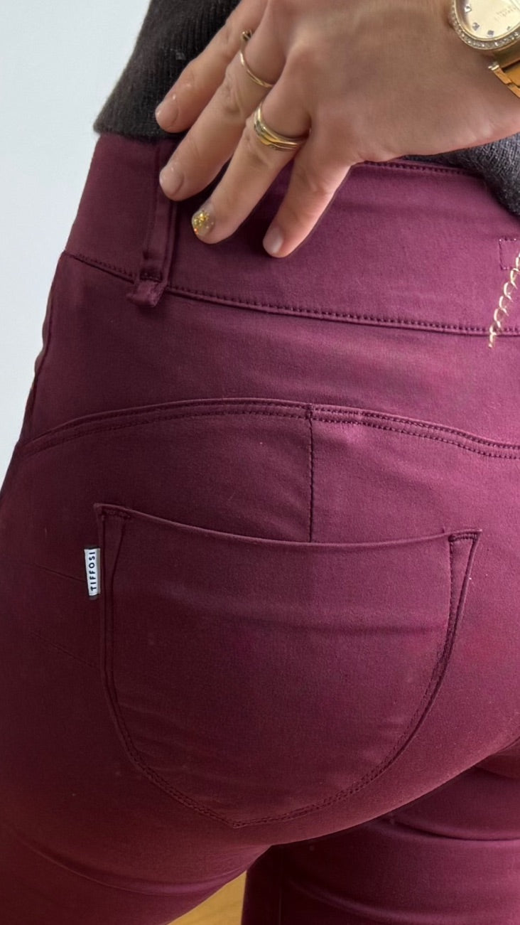 One size wine double up jeans