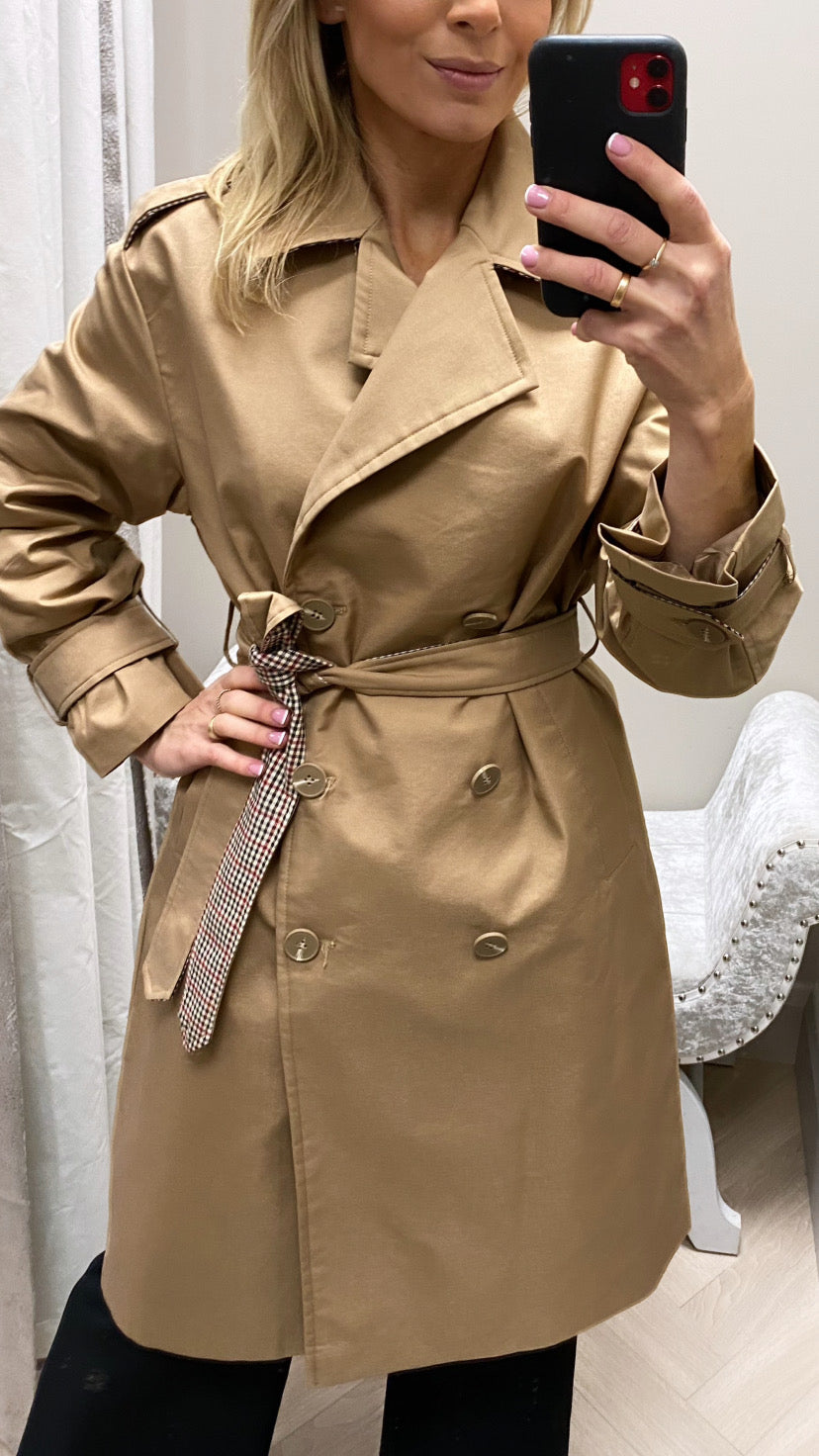 Mega trench camel jacket