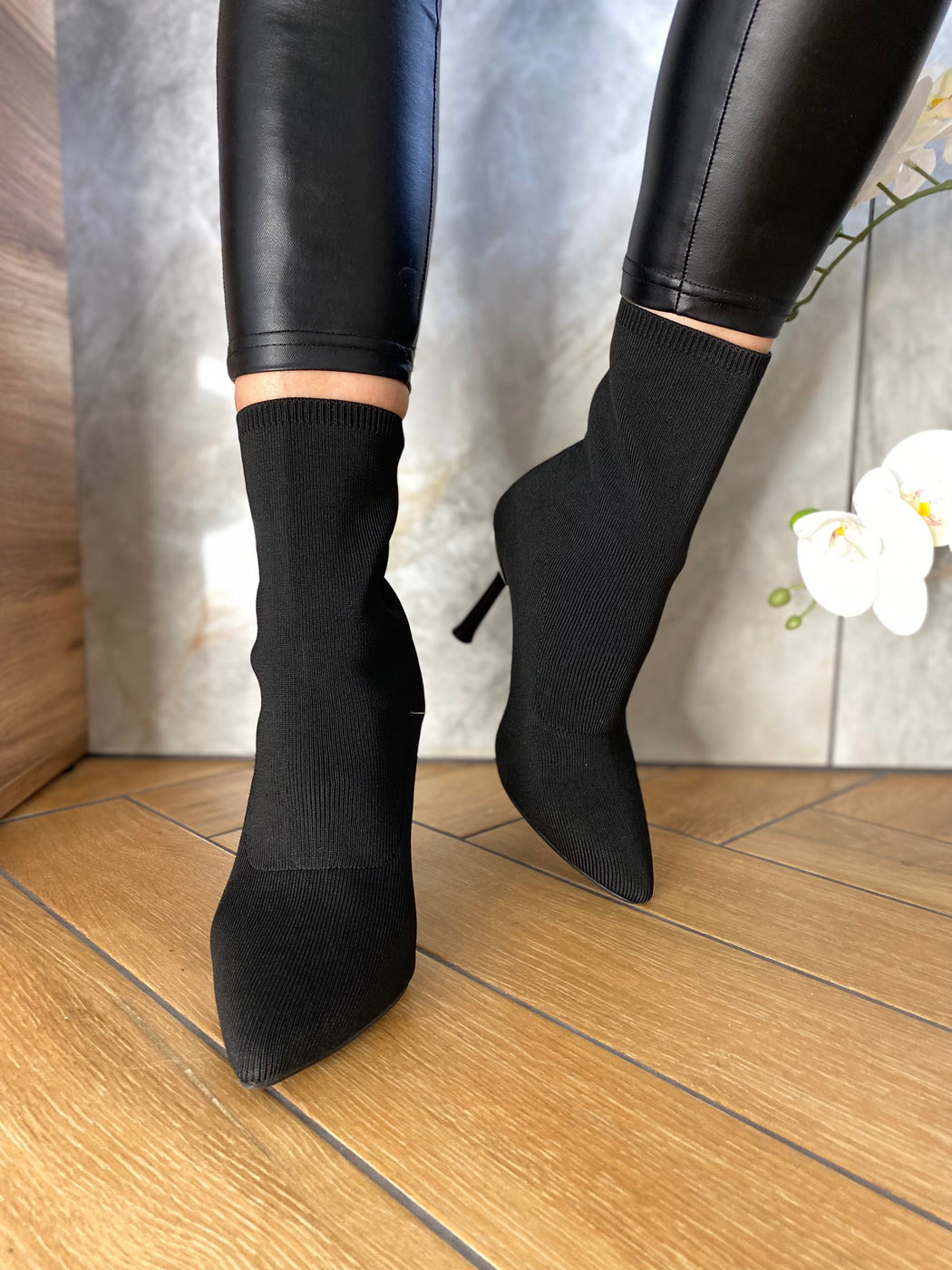 Ruth black sock boots