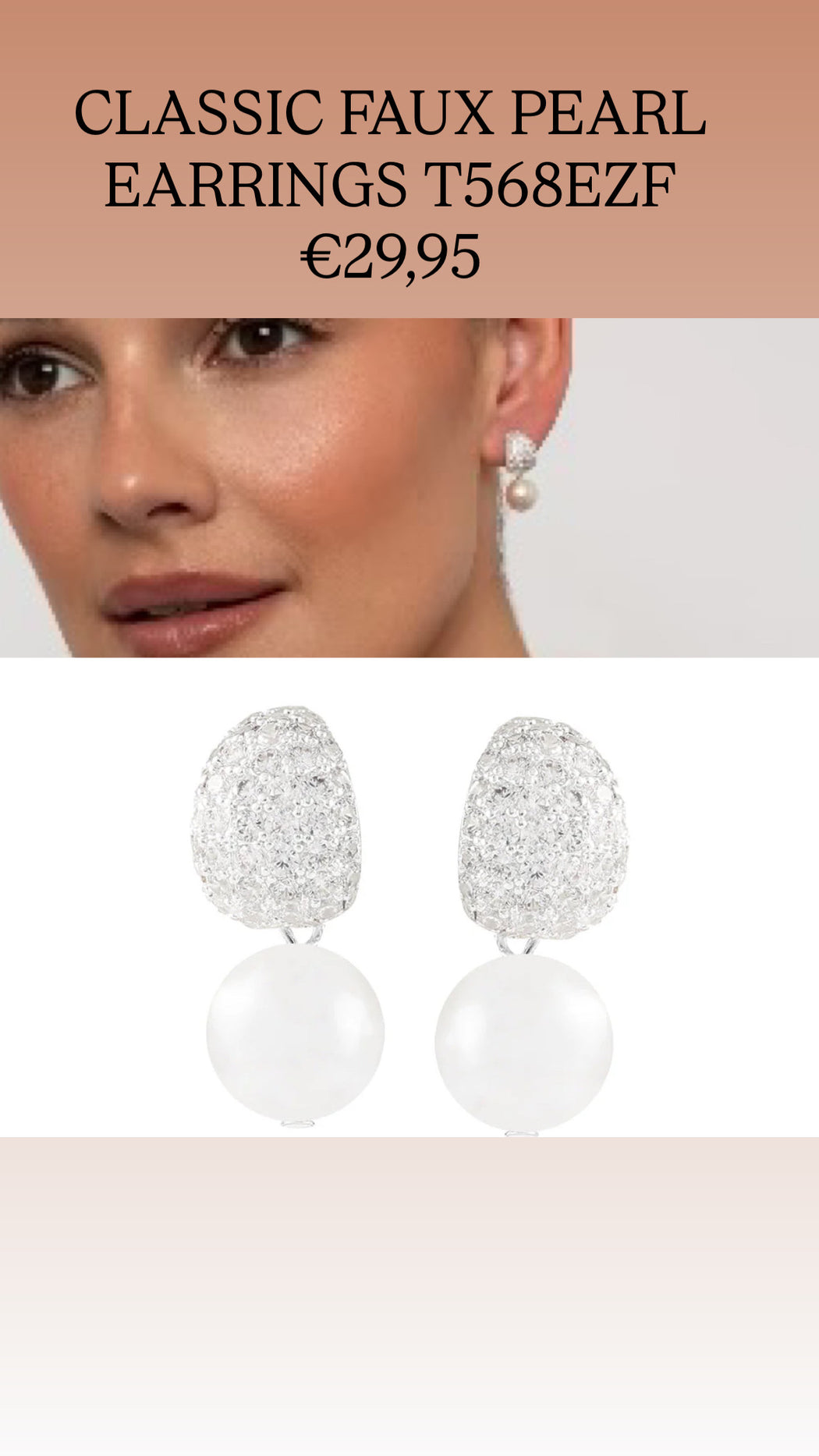 CLASSIC FAUX PEARL EARRINGS T568EZF