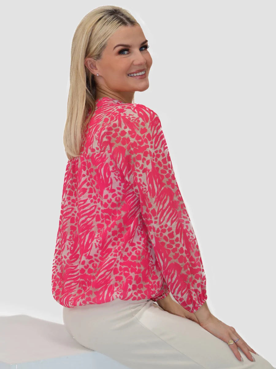 Pink animal print Bella band top