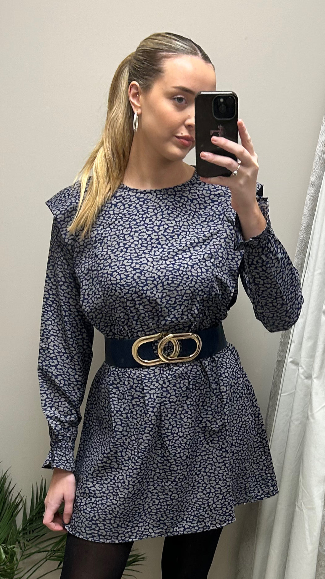 Cora navy belt