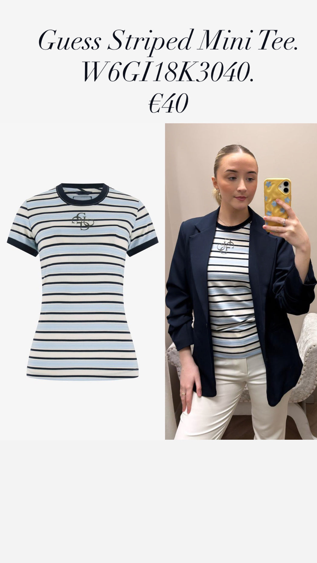 Guess Striped Mini Tee. W6GI18K3040.