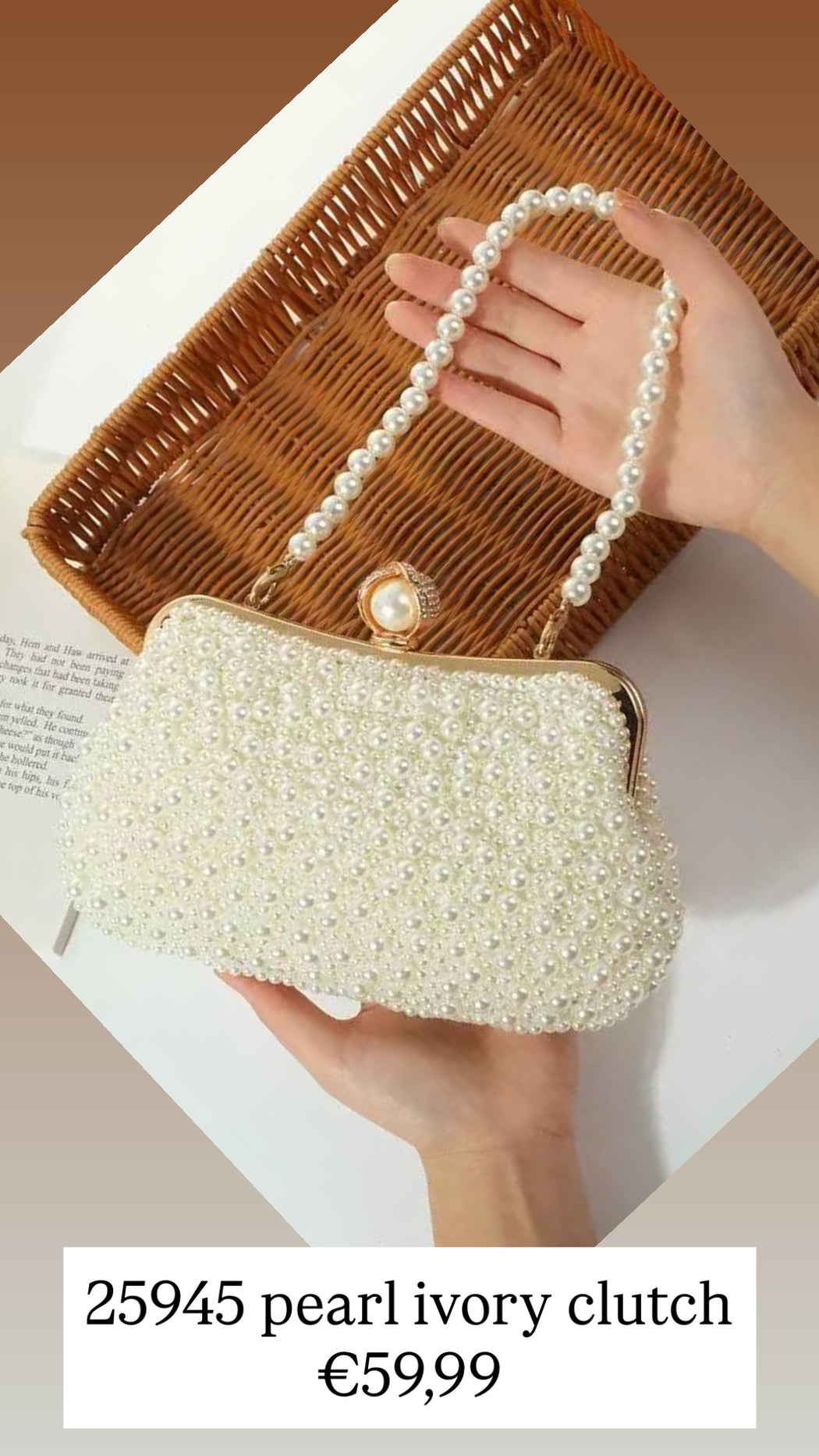 25945 pearl ivory clutch