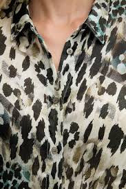 Guess clouis green print shirt w5yk98z2yk2-F7Bg
