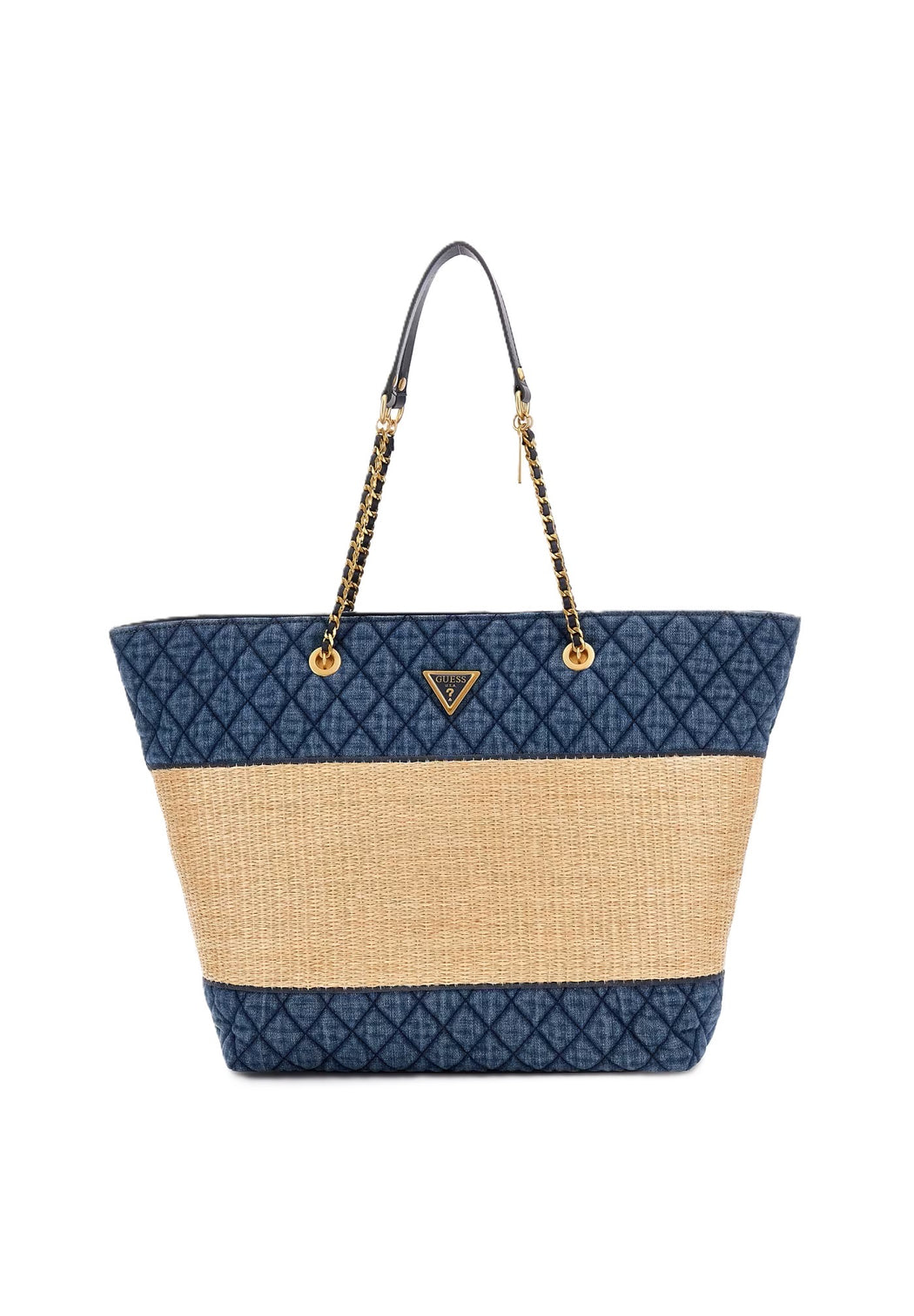 Guess natural denim delfa tote bag QD932823