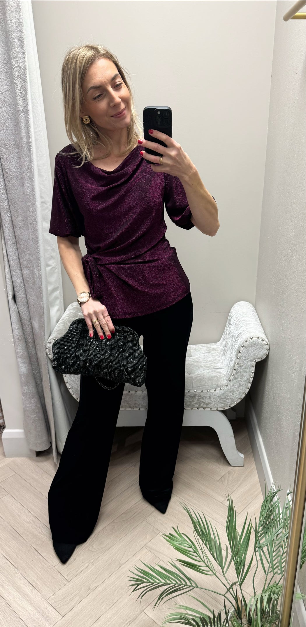 Suri magenta wrap top