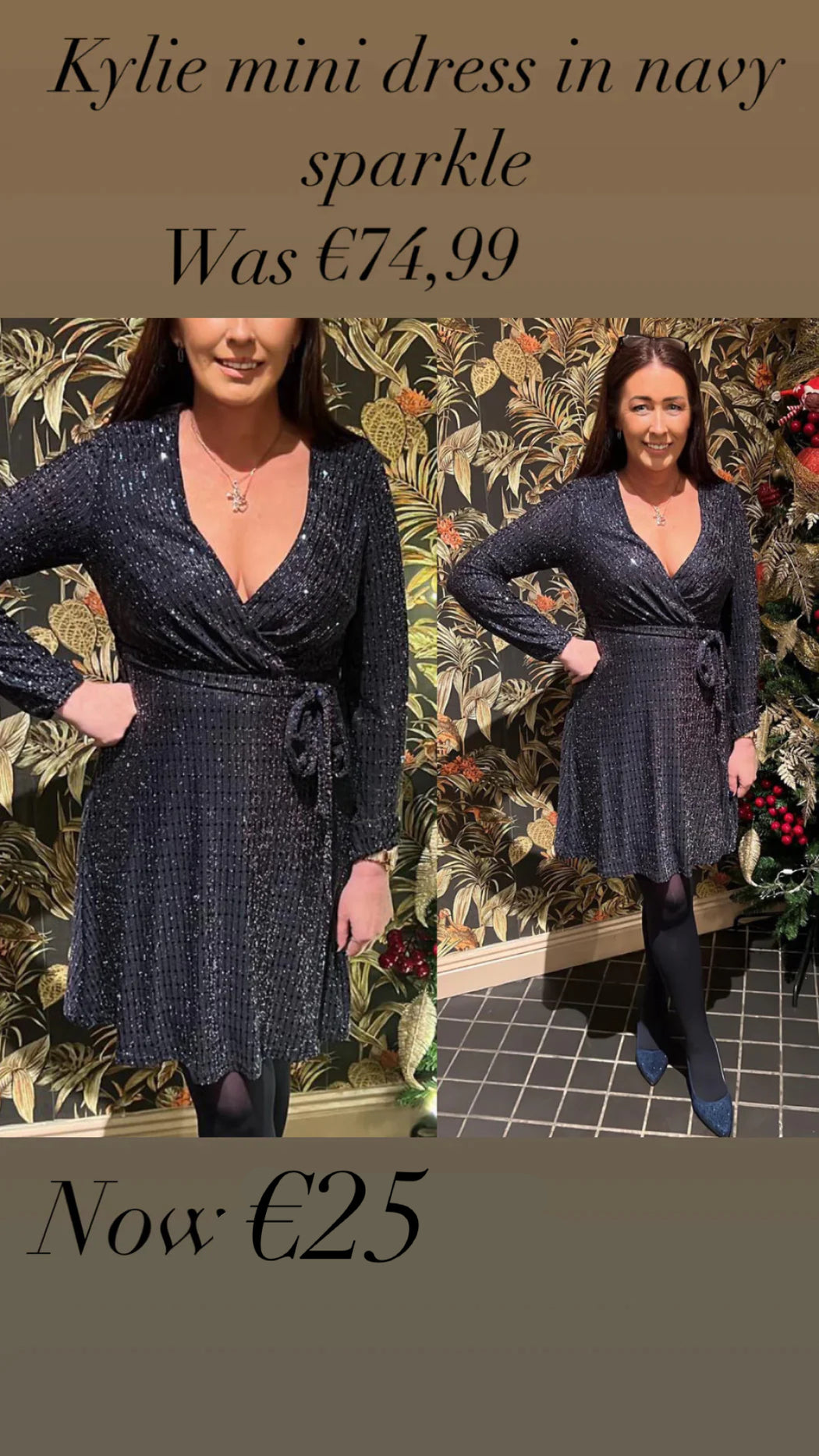 Kylie mini dress in navy sparkle