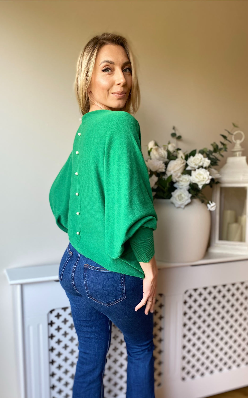 ELBA GREEN KNIT JUMPER