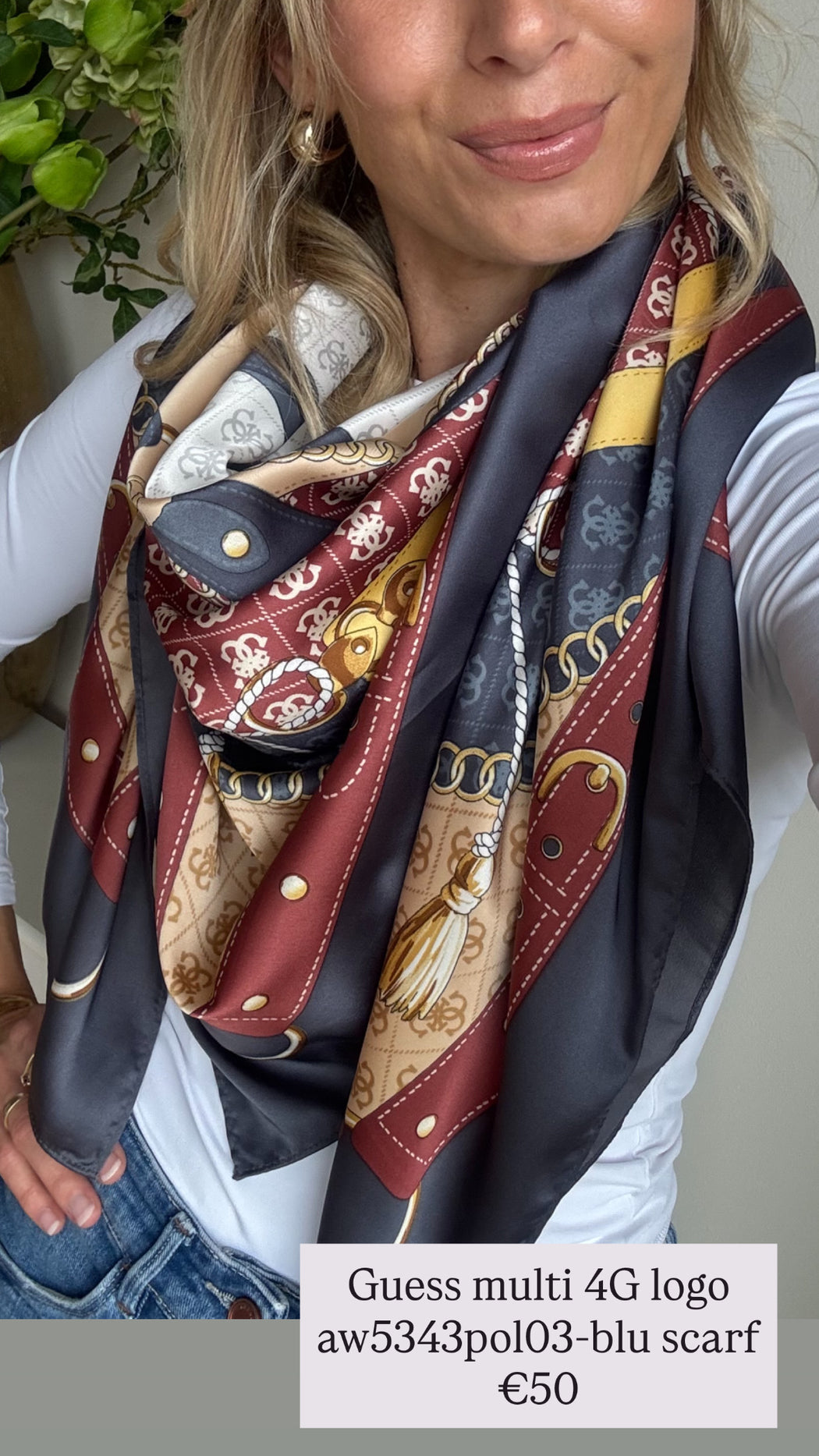 Guess multi 4G logo aw5343pol03-blu scarf