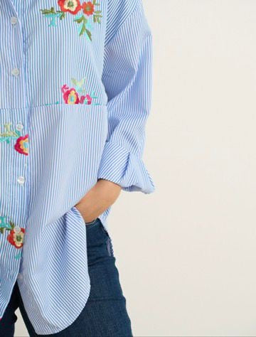 Shelly blue striped shirt