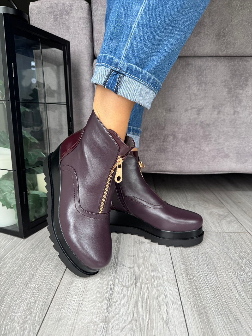 Pottery damson boots