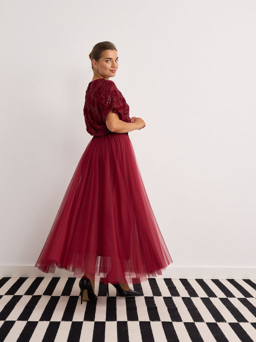 Wine  tulle skirt