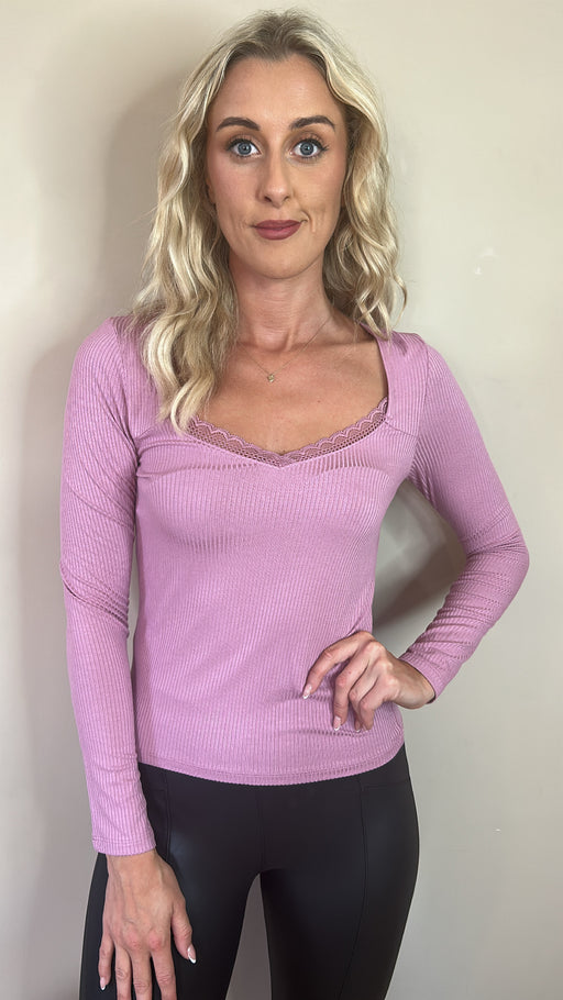 Mauve pink long sleeve top