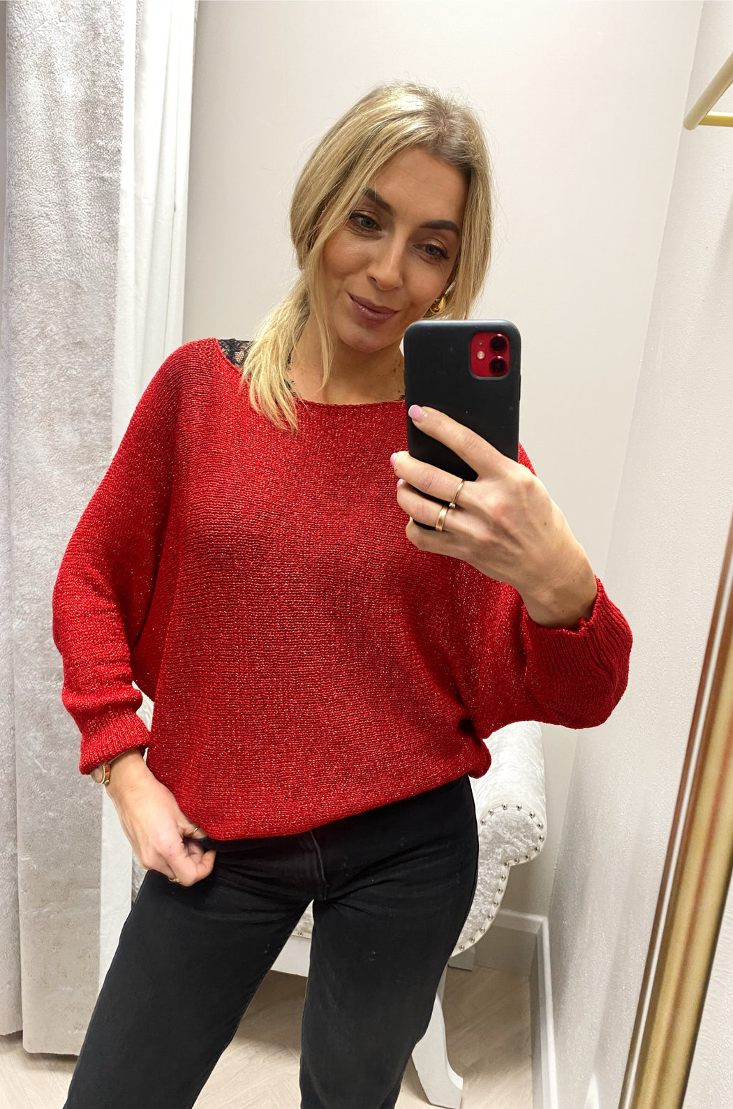 Red Bow knit
