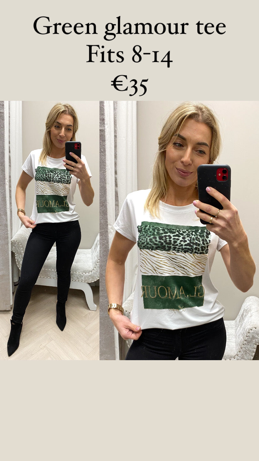 Green glamour tee